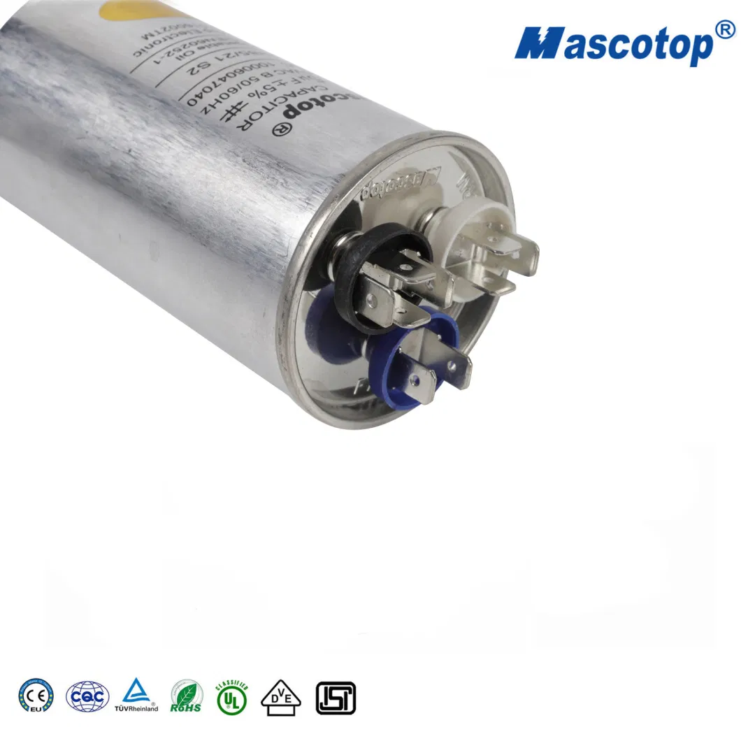 Mascotop 370/440V Cbb65 Round Aluminum Air Conditioning Electrolytic Capacitor with UL CE TUV Certification
